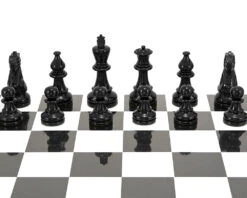 Atlantic Series Black & Cream Lacquered Chessmen 3.75 Inches -Chess Shop RCP150 05