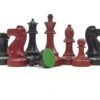 Broadbase Chess Men In Red And Black 3.75 Inch