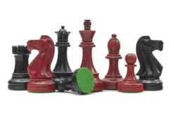 Broadbase Chess Men In Red And Black 3.75 Inch