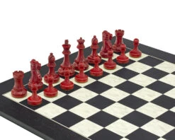 Broadbase Chess Men In Red And Black 3.75 Inch -Chess Shop RCP154 05