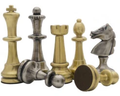 The Vicenza Brass And Nickel Plated 4.75 Inch Chess Men -Chess Shop RCP158 02