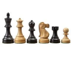 The Levisham 3.5 Inch Ebonised Chess Men