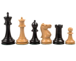 Reproduction Staunton Ebony Chessmen 1869 Model 4 Inch