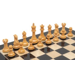 Reproduction Staunton Ebony Chessmen 1972 Model 3.5 Inch (50040) -Chess Shop RCP182 03