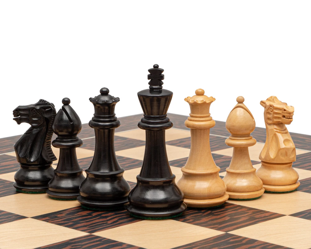 3.5 Inch Classic Staunton Chessmen Ebonised 7 3.5 Inch Classic Staunton Chessmen Ebonised - Image 7