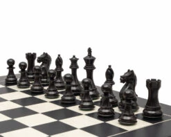 Fierce Knight Ebonised Chessmen 4 Inch 8 Fierce Knight Ebonised Chessmen 4 Inch -Chess Shop RCP191 02