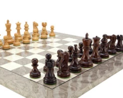 Atlantic Rosewood And Ash Burl Chess Set -Chess Shop RCPB095 02