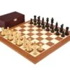 French Knight Black Mahogany Chess Set