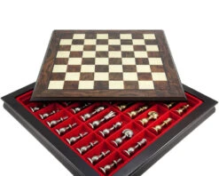 Maghreb Brass And Walnut Traditional Chess Set -Chess Shop RCPB117b 05