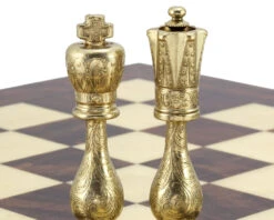 Maghreb Brass And Walnut Traditional Chess Set -Chess Shop RCPB117b 06