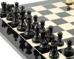 Atlantic Gloss Black And Natural Chess Set -Chess Shop RCPB145 02