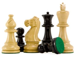 Atlantic Gloss Black And Natural Chess Set -Chess Shop RCPB145 05
