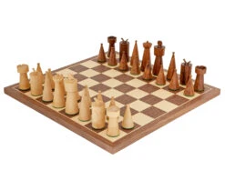 Art Deco Walnut Chess Set