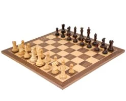 Sicilian Rosewood And Walnut Chess Set