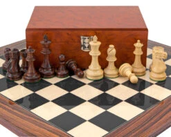 Supreme Rosewood Chess Set With Burl Wood Case 12 Supreme Rosewood Chess Set With Burl Wood Case -Chess Shop RCPB244 05