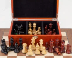 Madrid Tres Corone Ebony, Padauk And Walnut Chess Set -Chess Shop RCPB252 04