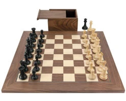 Sovereign Ebonised And Walnut Chess Set With Case -Chess Shop RCPB258 03