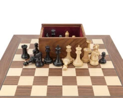 Sovereign Ebonised And Walnut Chess Set With Case -Chess Shop RCPB258 04