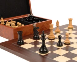 Windsor Ebony And Montgoy Palisander Chess Set -Chess Shop RCPB270 03