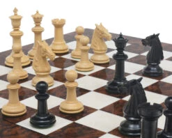 Classic Staunton Ebony & Dark Walnut Bath Series Grand Chess Set -Chess Shop RCPB295b 03