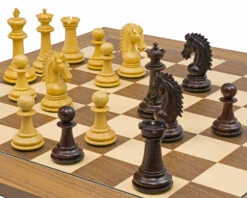 The Sheffield Knight Rosewood & Walnut Chess Set -Chess Shop RCPB315 04