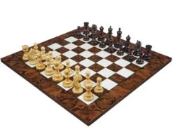 The Garvi Luxury Rosewood And Walnut Chess Set