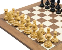 The Cavalry Ebony & Walnut Luxury Chess Set -Chess Shop RCPB320 02