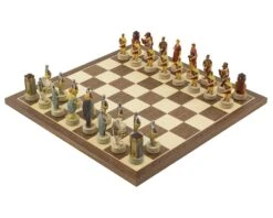 The Romans Vs Greeks Hand Painted Chess Set By Italfama