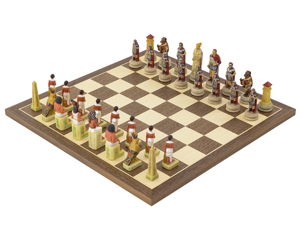 The Romans Vs Egyptians Hand Painted Themed Chess Set By Italfama 1 The Romans Vs Egyptians Hand Painted Themed Chess Set By Italfama