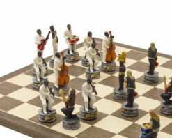 The Jazz Band Vs Rock Stars Hand Painted Themed Chess Set By Italfama -Chess Shop RCPB343 02