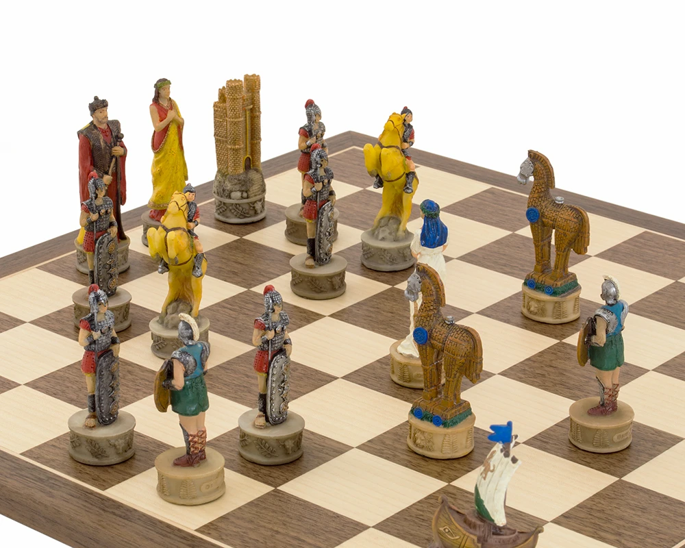 The Battle Of Troy Hand Painted Themed Chess Set By Italfama 5 The Battle Of Troy Hand Painted Themed Chess Set By Italfama - Image 5