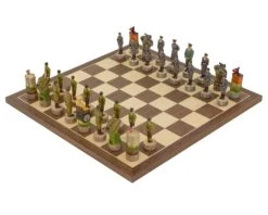 The Hitler Vs Roosevelt, Second World War Hand Painted Themed Chess Set By Italfama