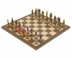 The Hungarians Vs Turkish Hand Painted Themed Chess Set By Italfama