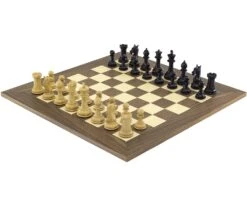 The Columbus Ebony And Walnut Chess Set