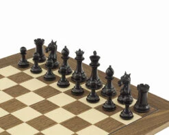 The Columbus Ebony And Walnut Chess Set -Chess Shop RCPB366 02