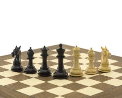 The Columbus Ebony And Walnut Chess Set -Chess Shop RCPB366 04