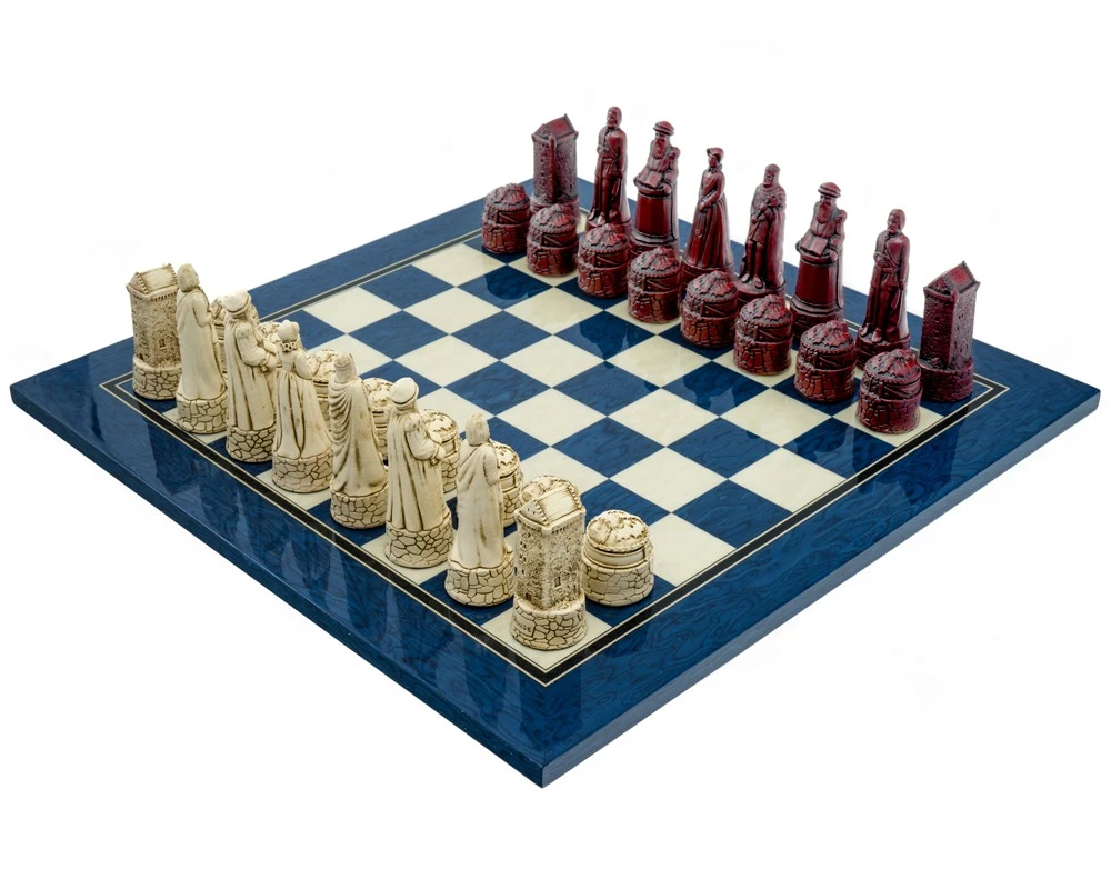 The Berkeley Chess Scottish Cardinal Blue Chess Set 1 The Berkeley Chess Scottish Cardinal Blue Chess Set