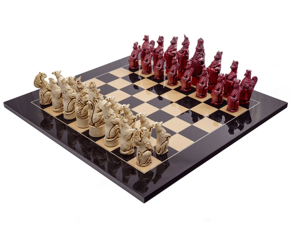 The Berkeley Chess Royal Beasts Black Cardinal Grand Chess Set 1 The Berkeley Chess Royal Beasts Black Cardinal Grand Chess Set