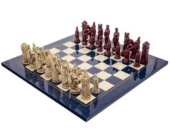 The Berkeley Chess Roman Blue Cardinal Chess Set