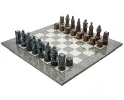 The Berkeley Chess English Grey Metal Chess Set