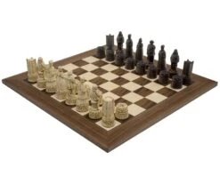 The Berkeley Chess English Russet & Walnut Chess Set