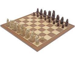 The Berkeley Chess Medieval Russet & Walnut Chess Set
