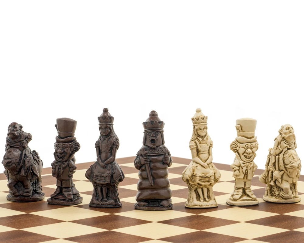 The Berkeley Chess Alice In Wonderland Russet & Mahogany Chess Set 7 The Berkeley Chess Alice In Wonderland Russet & Mahogany Chess Set - Image 7
