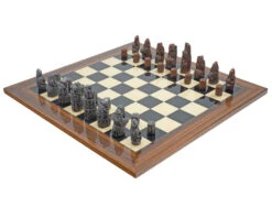 The Berkeley Chess Medieval Metal & Palisander Chess Set