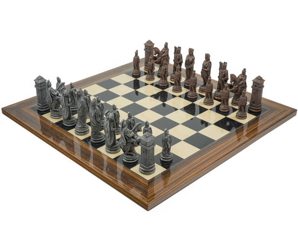 The Berkeley Chess Roman Metal & Palisander Chess Set 1 The Berkeley Chess Roman Metal & Palisander Chess Set