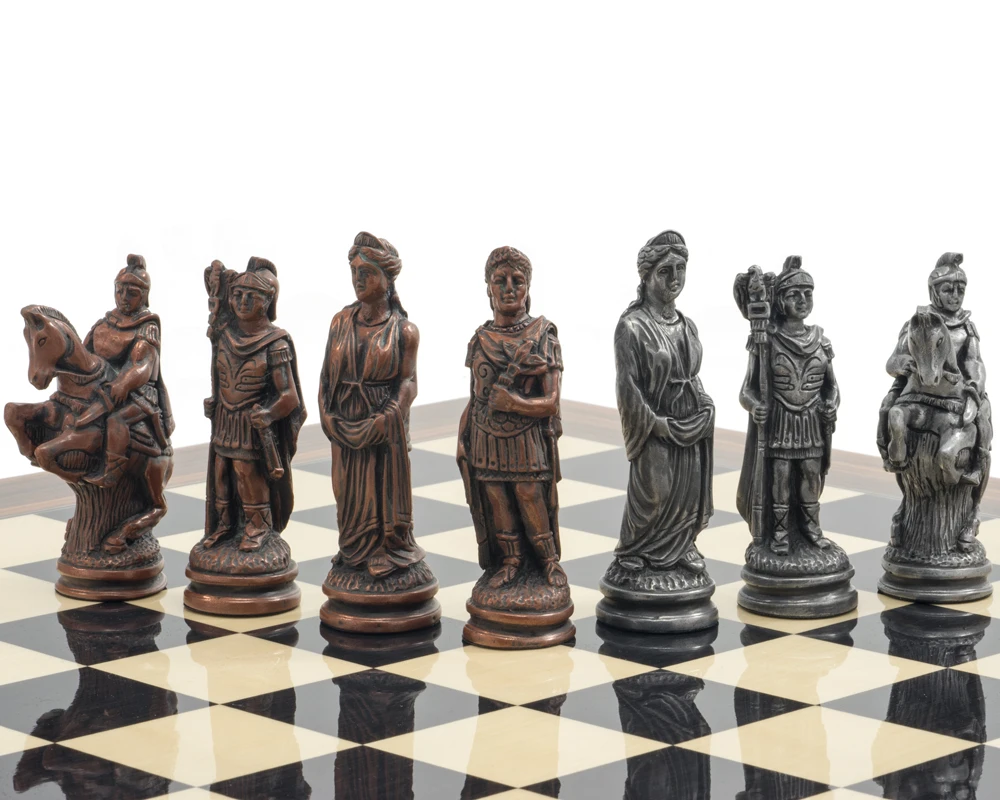 The Berkeley Chess Roman Metal & Palisander Chess Set 5 The Berkeley Chess Roman Metal & Palisander Chess Set - Image 5