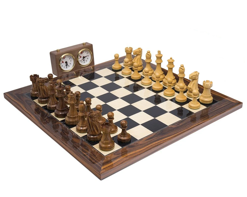 The Broadbase Club Staunton Teak Palisander Chess Set 1 The Broadbase Club Staunton Teak Palisander Chess Set