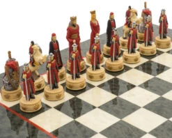 The England Vs Scotland Hand Painted Themed Luxury Olive Chess Set By Italfama 9 The England Vs Scotland Hand Painted Themed Luxury Olive Chess Set By Italfama -Chess Shop RCPB428 02