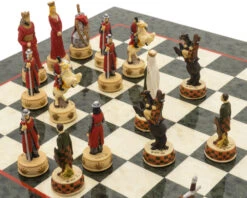 The England Vs Scotland Hand Painted Themed Luxury Olive Chess Set By Italfama 11 The England Vs Scotland Hand Painted Themed Luxury Olive Chess Set By Italfama -Chess Shop RCPB428 04
