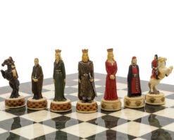 The England Vs Scotland Hand Painted Themed Luxury Olive Chess Set By Italfama 12 The England Vs Scotland Hand Painted Themed Luxury Olive Chess Set By Italfama -Chess Shop RCPB428 05